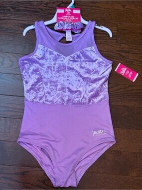 Justice Lavender Velvet Tank Dance One-Piece
